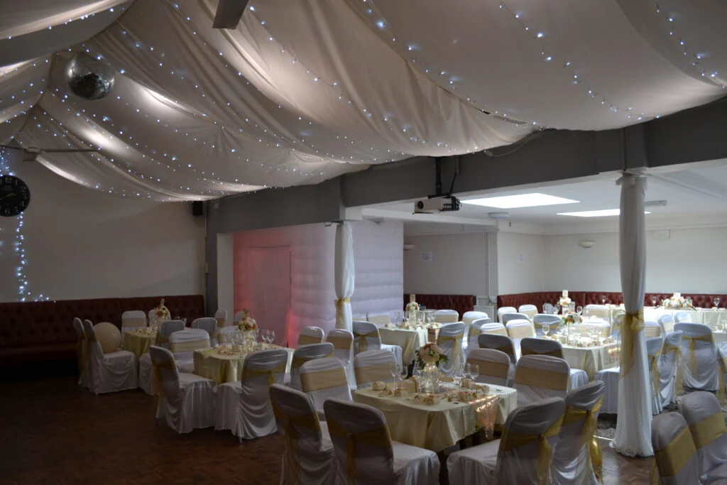 Wide view of the function room at Radstock Working Men's Club