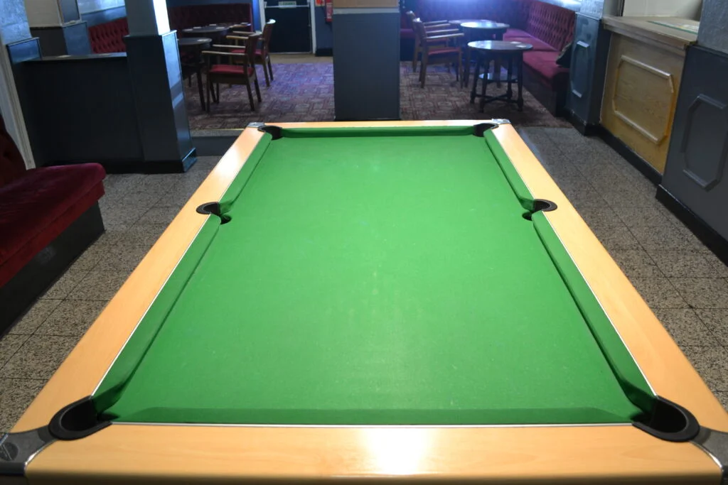 Pool table inside Radstock Working Men's Club